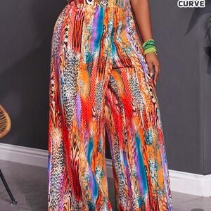 Vibrant Multicolor Wide-Leg Pants
